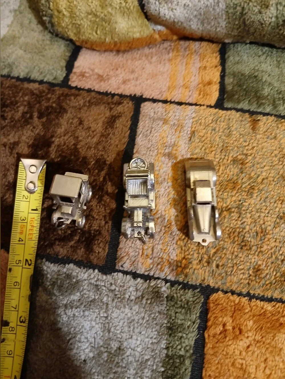 Silver Toy Car Set 3 Metallic Miniature Vehicles A